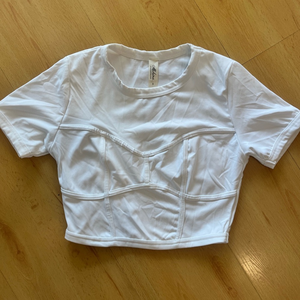 White Women's Corset Crop Top